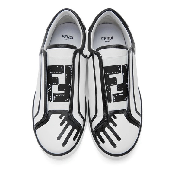 Fendi X Joshua Vides Edition Leather Sneakers - Picture 1 of 11